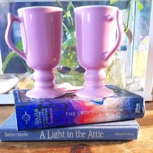 Vintage Hall pottery - Tall Coffee Mugs - set of 2 , Lavender